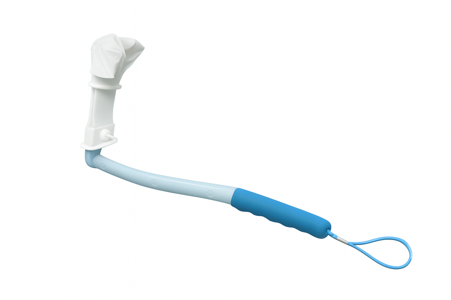 TIDY WIPER SLEEK Toileting and Bathing Aid for wiping the bum  NEW DESIGN.  Blue