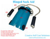 FOLDING PLASTIC COMPRESSION SOCK AID WITH SINGLE SPRING ASSIST.  CREATIVE SELF CARE SOLUTIONS Folding hard sock aid helps open the sock.