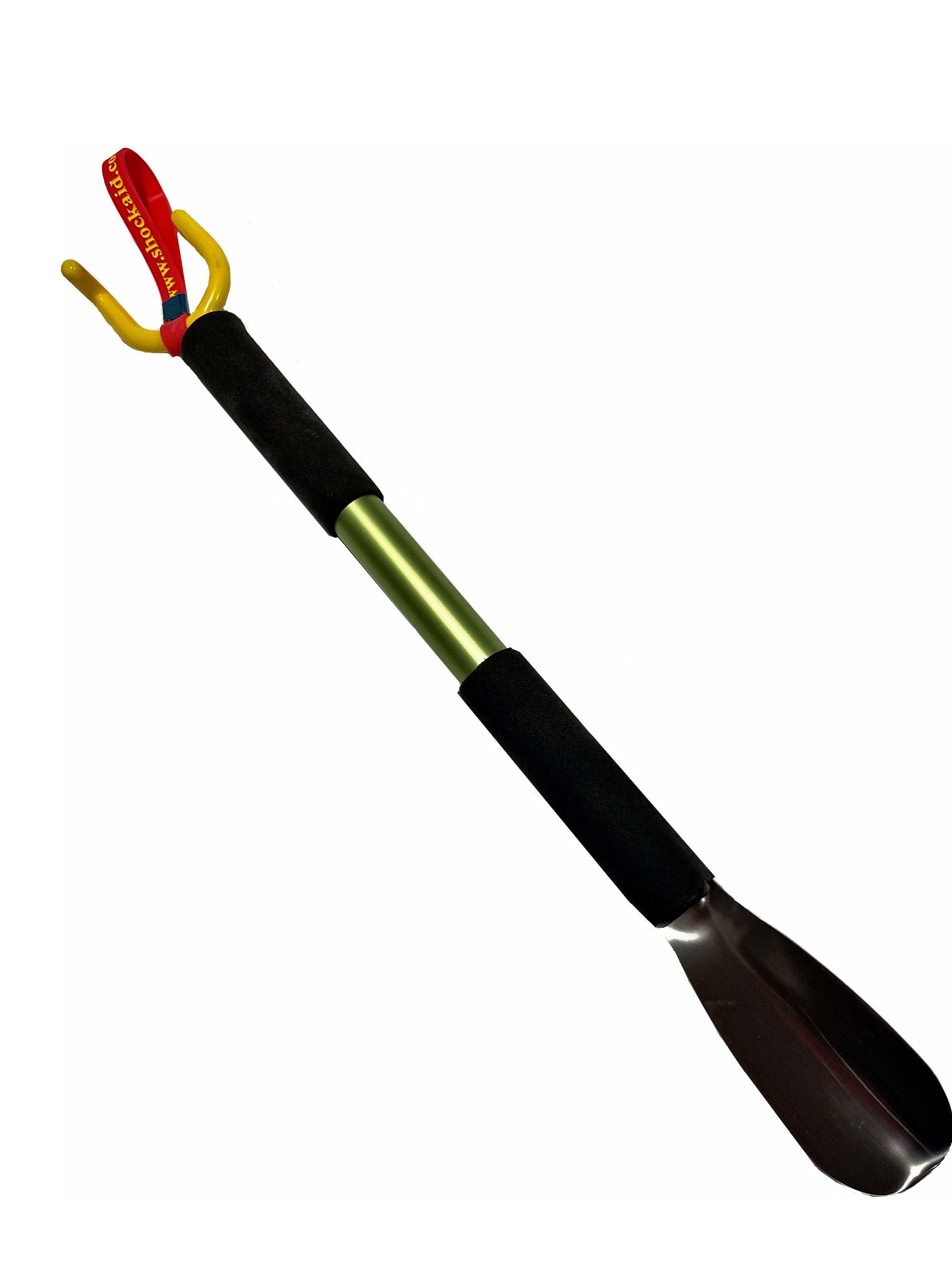 CSCS Multi-use Dressing Stick with Patented Adaptive Clothing Claw and Long Handled Steel Shoe Horn (Traveler Model)