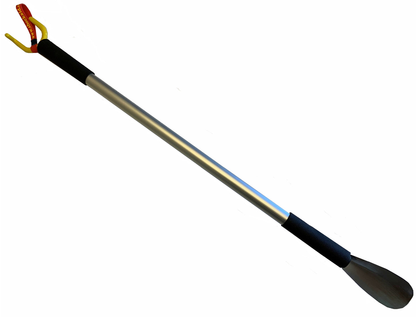 CSCS Multi-use Dressing Stick with Clothing Claw Long Handled Metal Shoe Horn 32 inches long Light weight Aluminum Patented design
