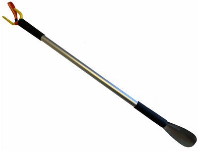 CSCS Multi-use Dressing Stick with Clothing Claw Long Handled Metal Shoe Horn 32 inches long Light weight Aluminum Patented design