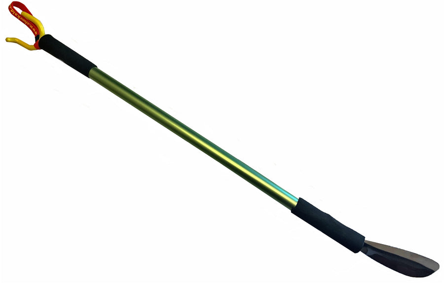 CSCS Multi-use Dressing Stick with Clothing Claw Long Handled Metal Shoe Horn 31 inches long Light weight Aluminum Patented design